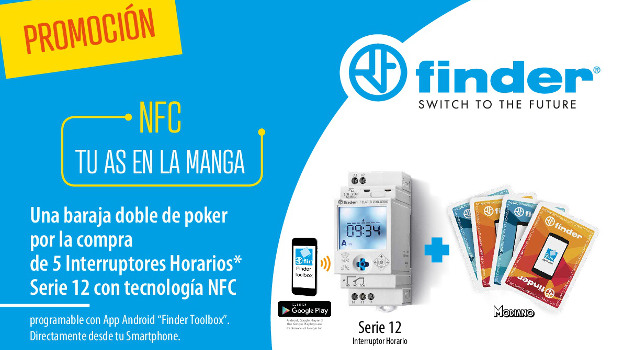 Tu As en la manga con Finder: nueva promoción en su gama de interruptores horarios NFC