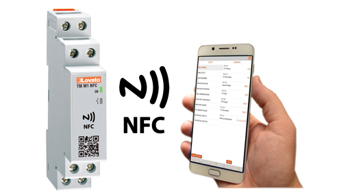 Relé temporizador, contador y cuenta horas con tecnologia NFC y APP de Lovato Electric