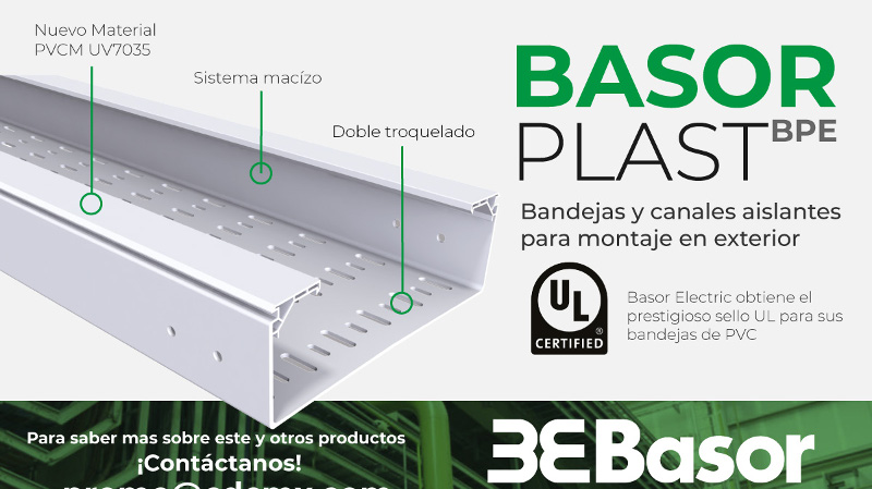 Las bandejas BasorPlast BPE de Basor cuentan con el prestigioso sello UL