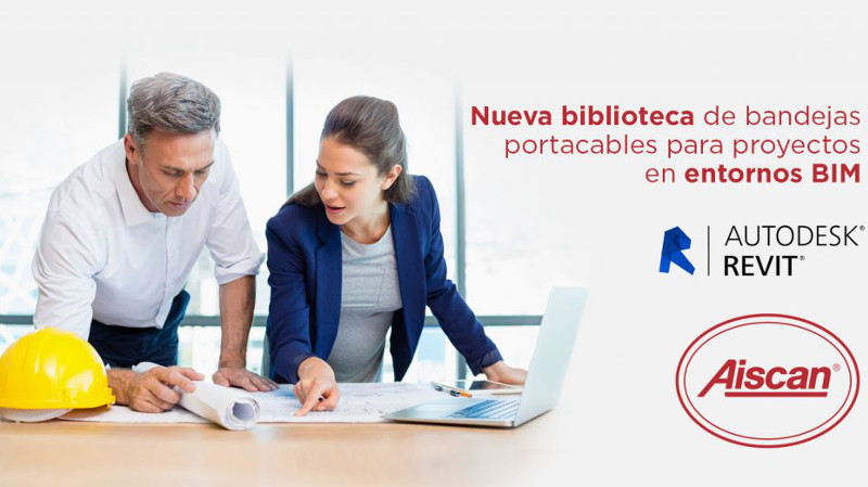 Aiscan presenta nueva biblioteca de bandejas portacables para proyectos en entorno BIM