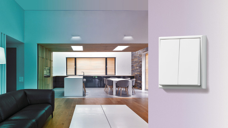 Nuevos emisores murales de JUNG: Con Bluetooth LE y para el sistema Philips Hue