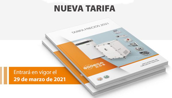 Sodeca apuesta por la sostenibilidad y el ahorro en su tarifa de 2021