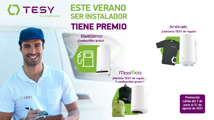 TESY lanza promociones de sus termos electricos para instaladores