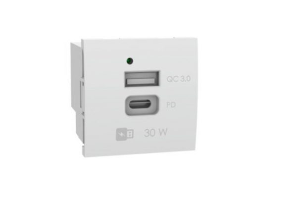 MMCONECTA presenta el módulo 45×45 cargador doble USB A+C 30W
