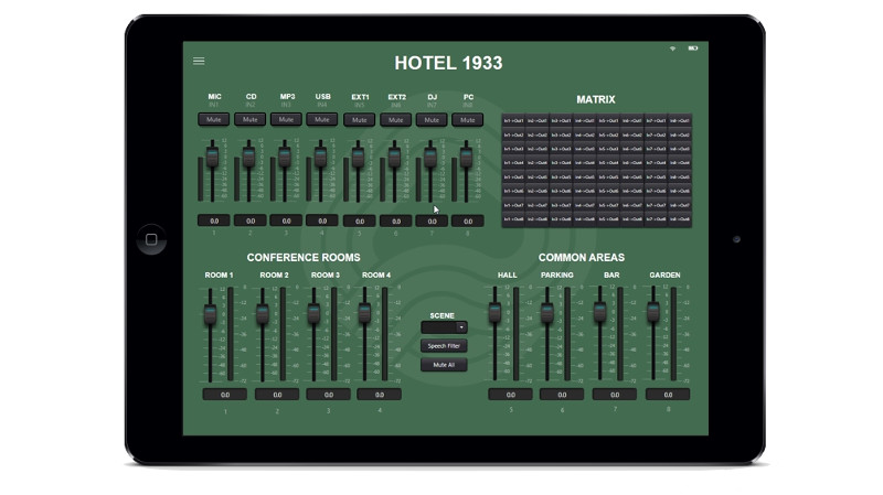 Nueva matriz de audio DSP y control vía app de Optimus