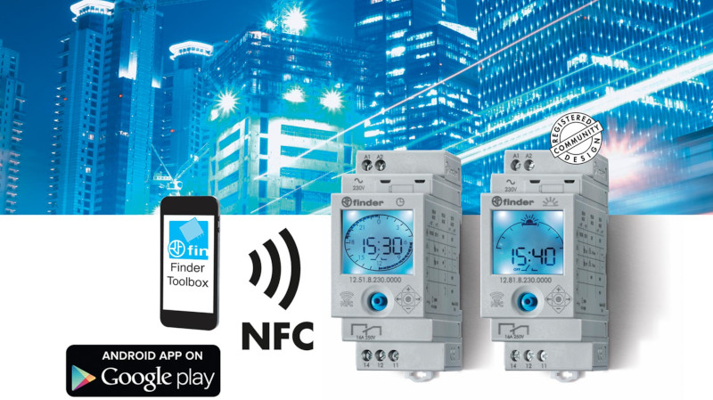 Interruptores horarios inteligentes con tecnología NFC de Finder