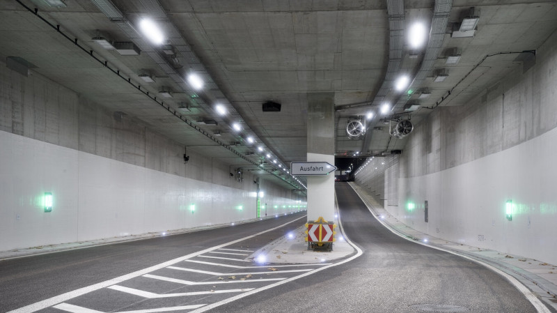 Las soluciones de iluminación SITECO aportan seguridad al nuevo túnel de Karlsruhe