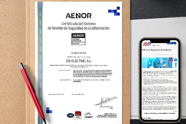 IDE ELECTRIC obtiene la certificación ISO 27001 en Gestión de Seguridad de la Información