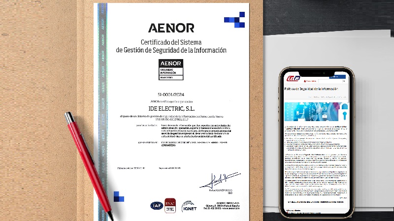 IDE ELECTRIC obtiene la certificación ISO 27001 en Gestión de Seguridad de la Información