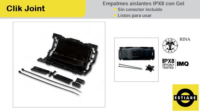 Clik Joint de Estiare: Conexiones aislantes IPX8 con gel