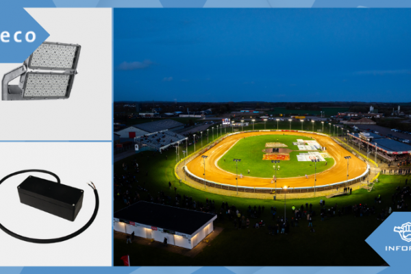 Luminarias Floodlight FL 11 de Siteco en el Vojens Speedway Center en Dinamarca