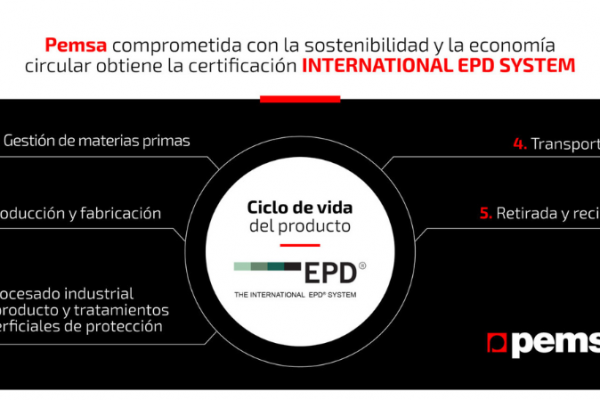 Certificación EPD IES para las bandejas portacables de Pemsa