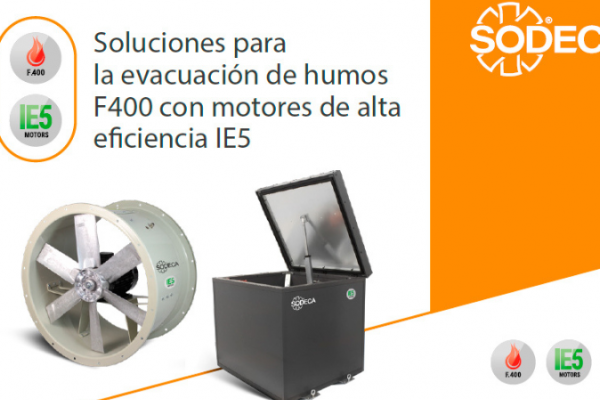 SODECA integra motores IE5 en sus soluciones de evacuación de humos