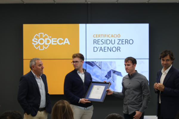 SODECA obtiene el Certificado Residuo Cero de AENOR