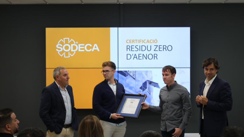 SODECA obtiene el Certificado Residuo Cero de AENOR