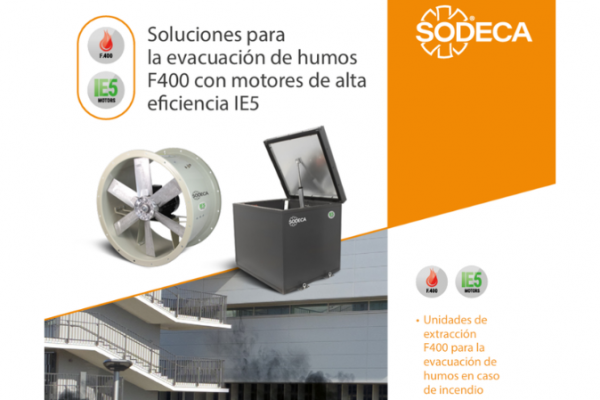 Sodeca apuesta por motores IE5 en evacuación de humos